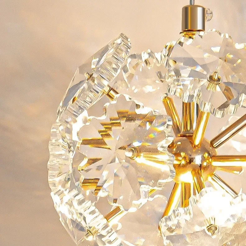 Pendente Safira Dourado Lustre Cristal