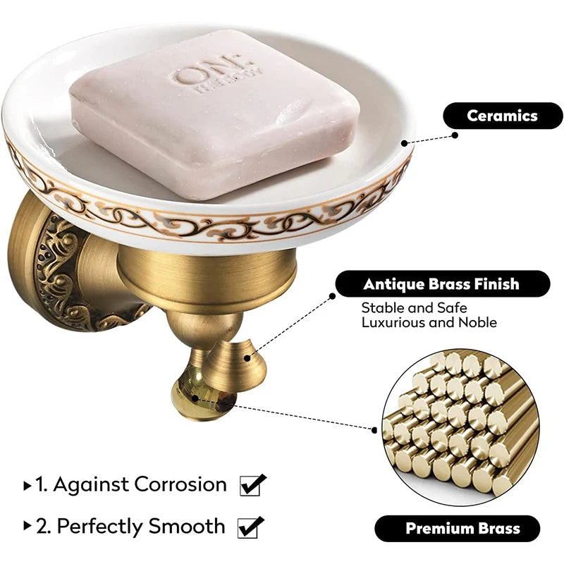 Saboneteira de Parede Vintage Bronze e Preto