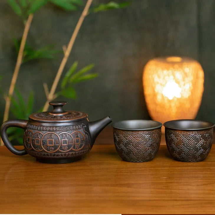 Bule Giratório Jianshui Hanwa Keti – Arte e Tradição em Cerâmica Roxa