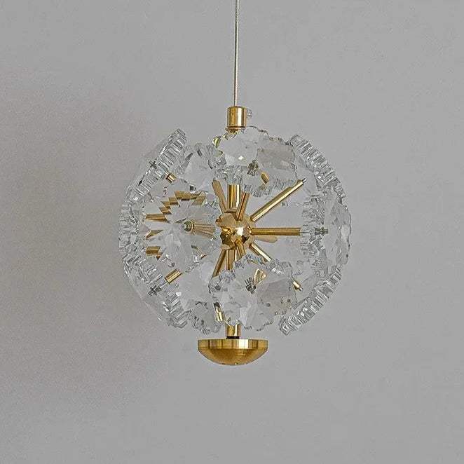 Pendente Safira Dourado Lustre Cristal