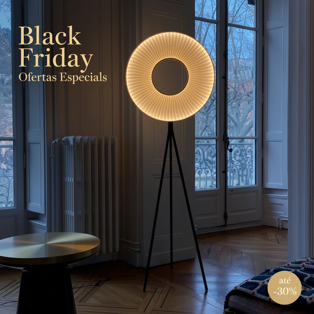 Luminária de Piso Pôr do Sol: Elegância Que Transforma Seu Ambiente