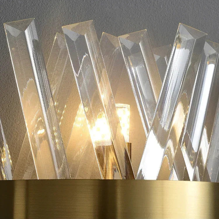 Arandela de Cristal Golden – Iluminação Sofisticada Art Deco