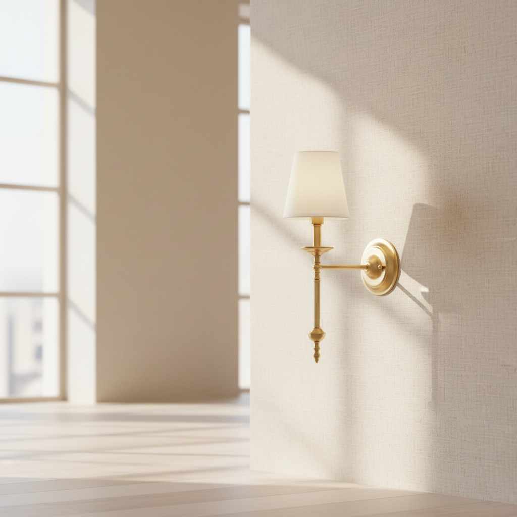 Arandela de Parede Tocheiro Dourada Classic Luminária