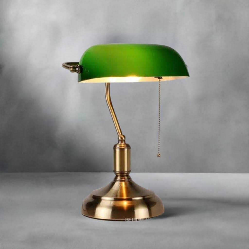 Luminária de Mesa Original  38cm Banqueiro Banker Fonte De Luz Suave E Aconchegante