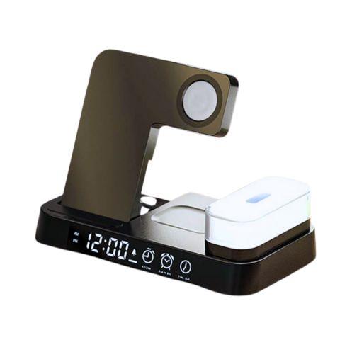 Luminária Trio Charge Base De Carregamento Indução 3 Em 1 Para iPhone Watch Airpod
