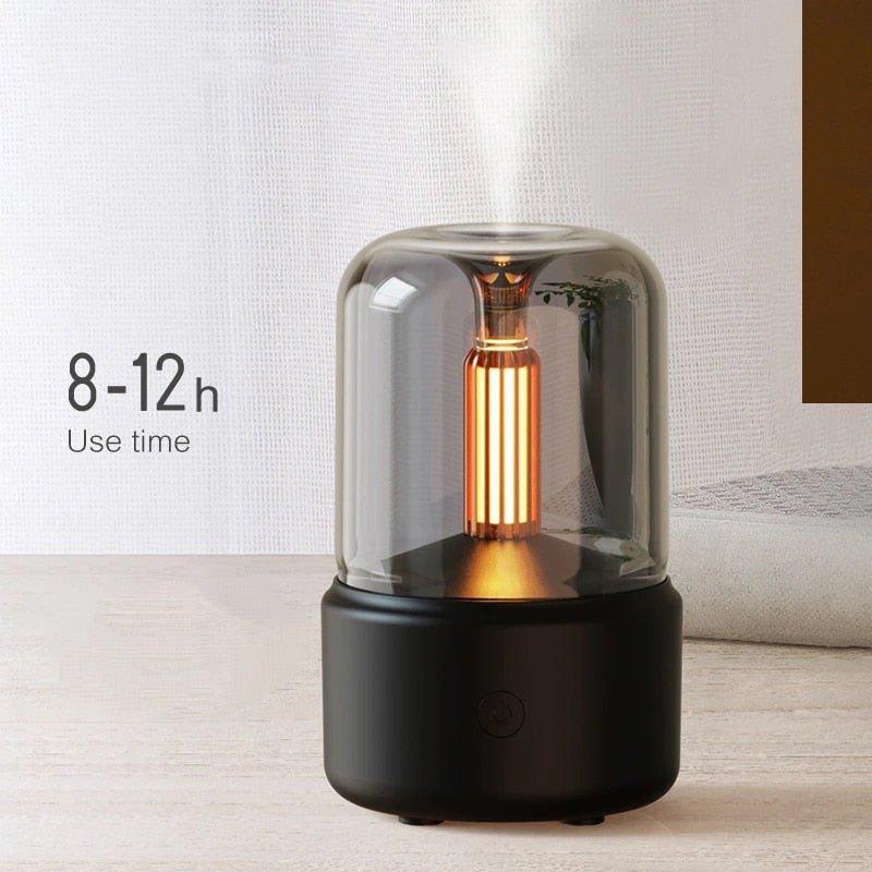 Luz de velas difusor aroma portátil 120ml usb umidificador de Ar - Decoronline+CO
