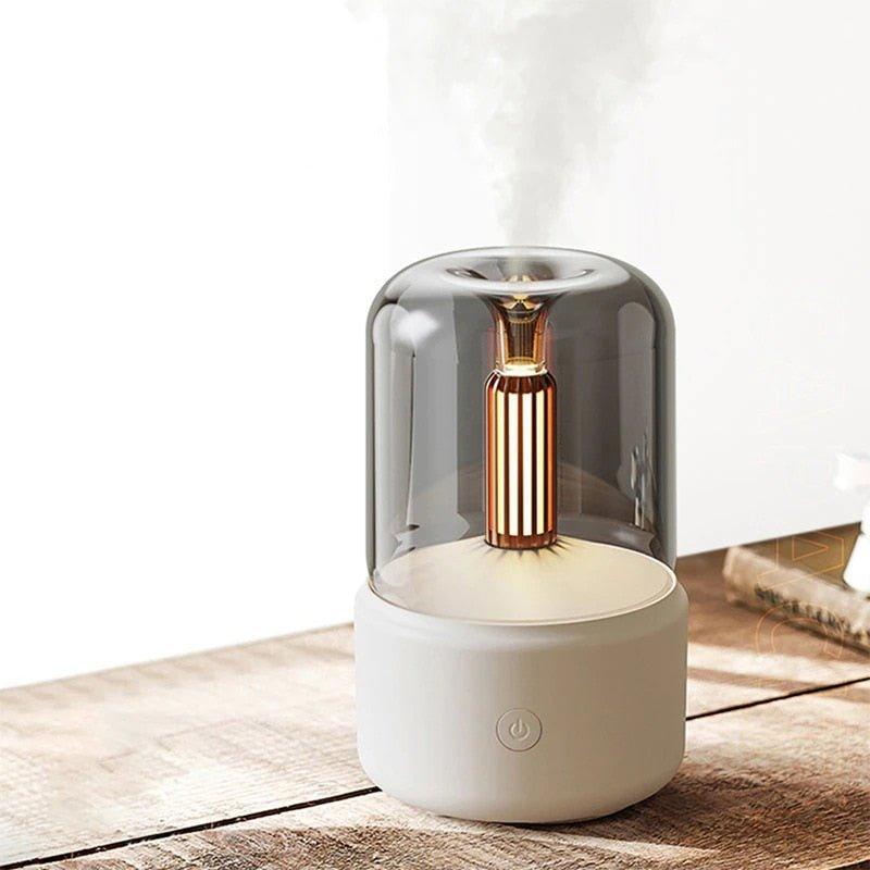 Luz de velas difusor aroma portátil 120ml usb umidificador de Ar - Decoronline+CO