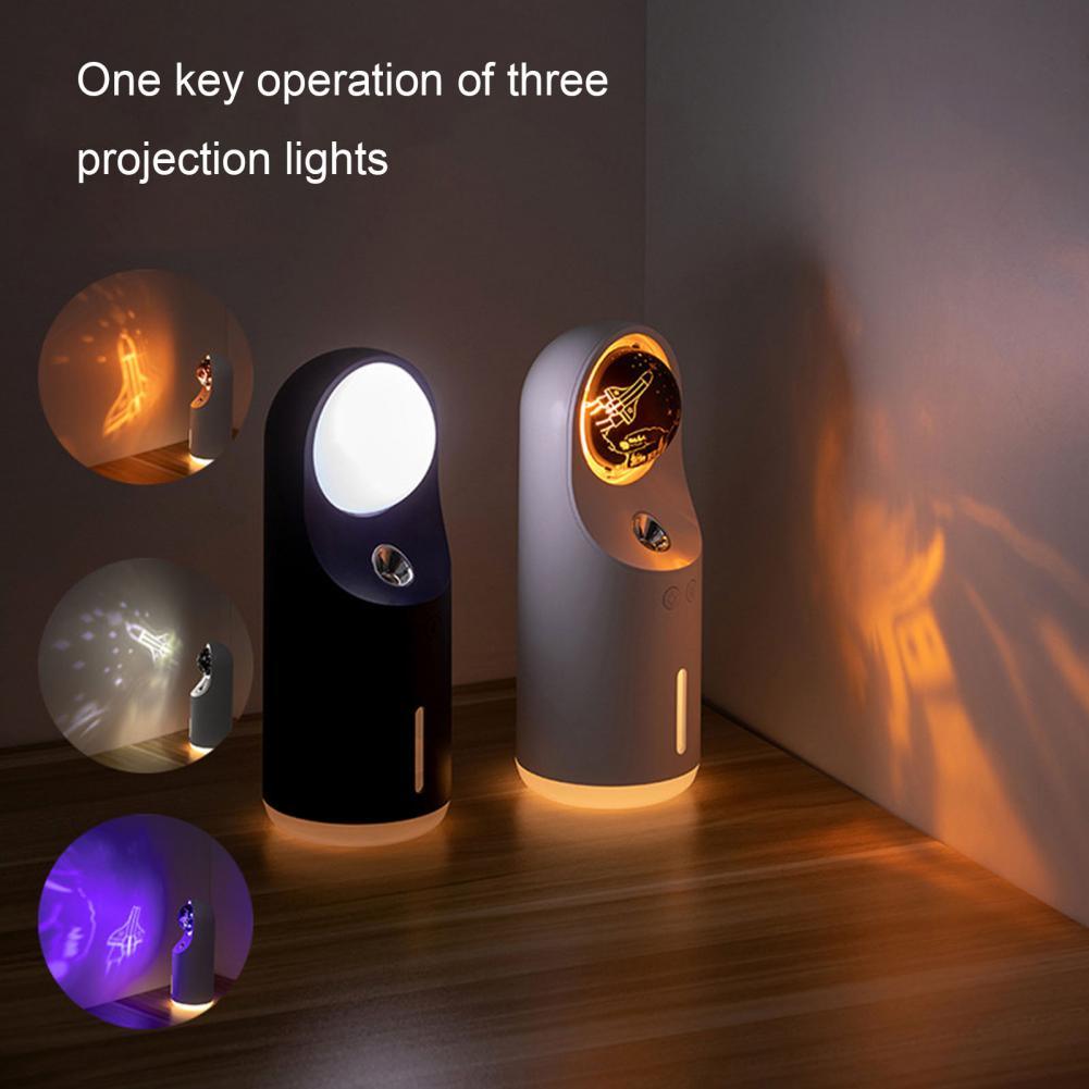 Projetor Abajur De Lua Foguete Espaço Projeção Aromatizador Adultos E Crianças - Decoronline+CO